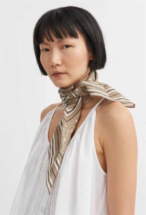 SKALL STUDIO CLASSIC SCARF 90X90 MOSS/WHITE/BLACK